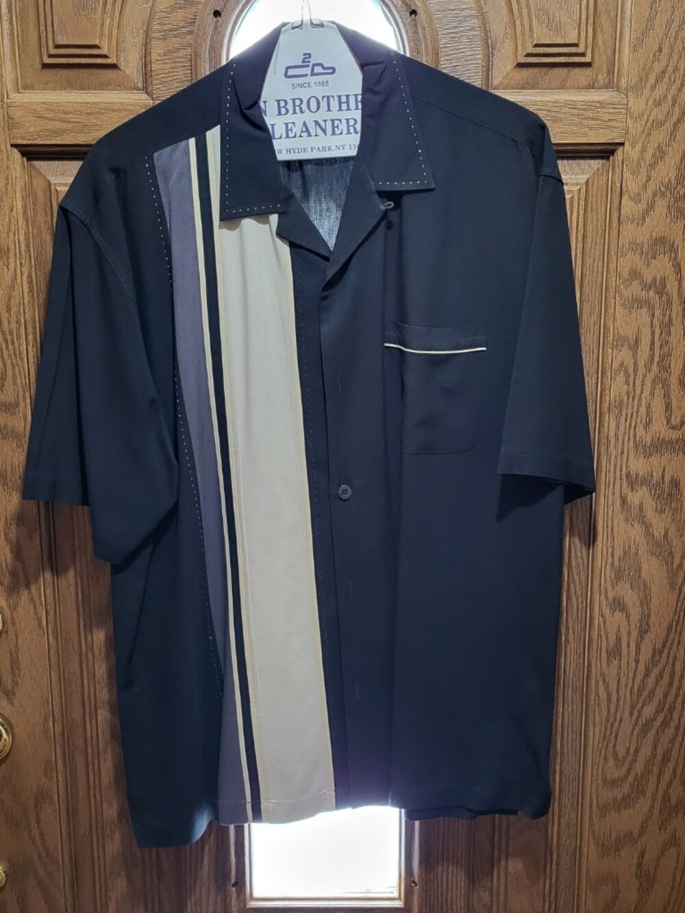 NAT NAST Retro TONY SOPRANO Style Shirt Black/Pewter Size XL